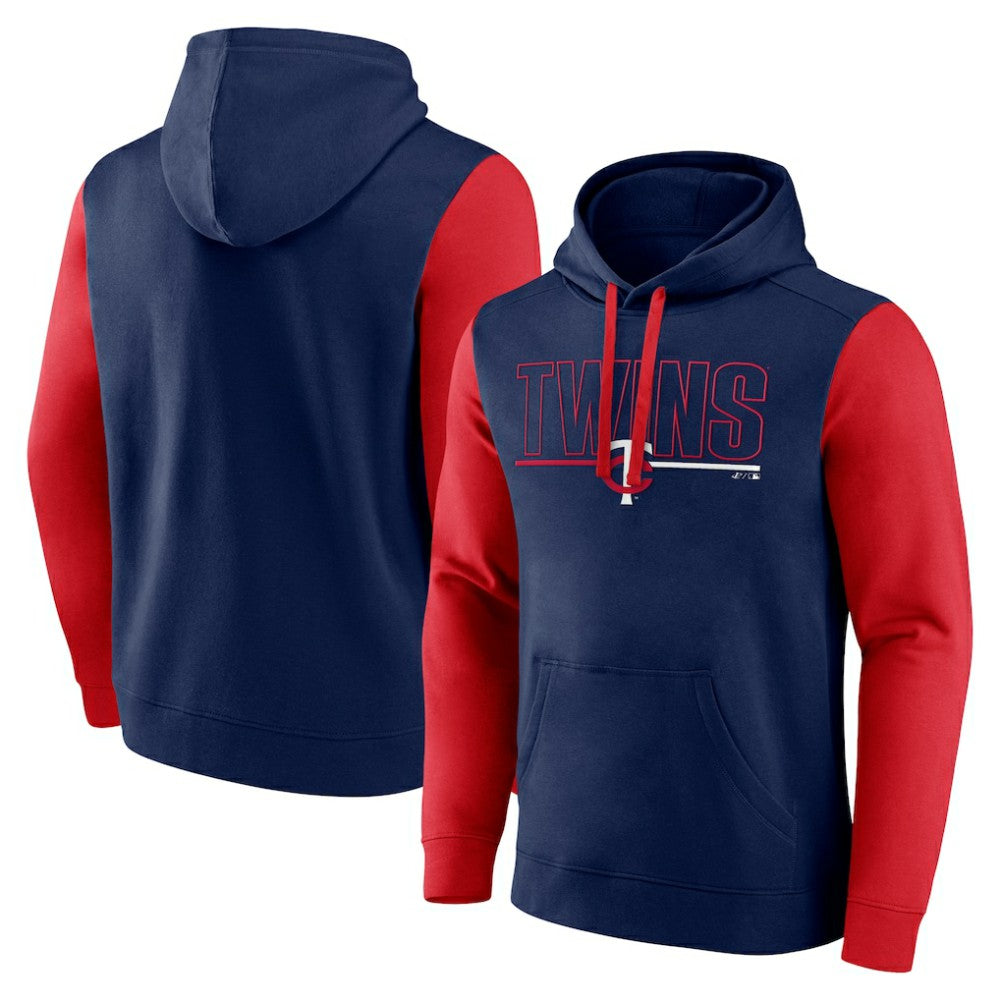 Minnesota Twins Fanatics Outline Fleece Pullover Hoodie - Navy Hoodies