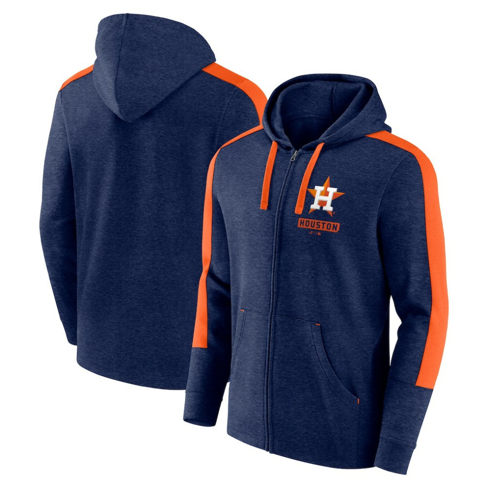 Houston Astros Fanatics Gains Fleece Full-Zip Hoodie - Heather Navy Hoodies