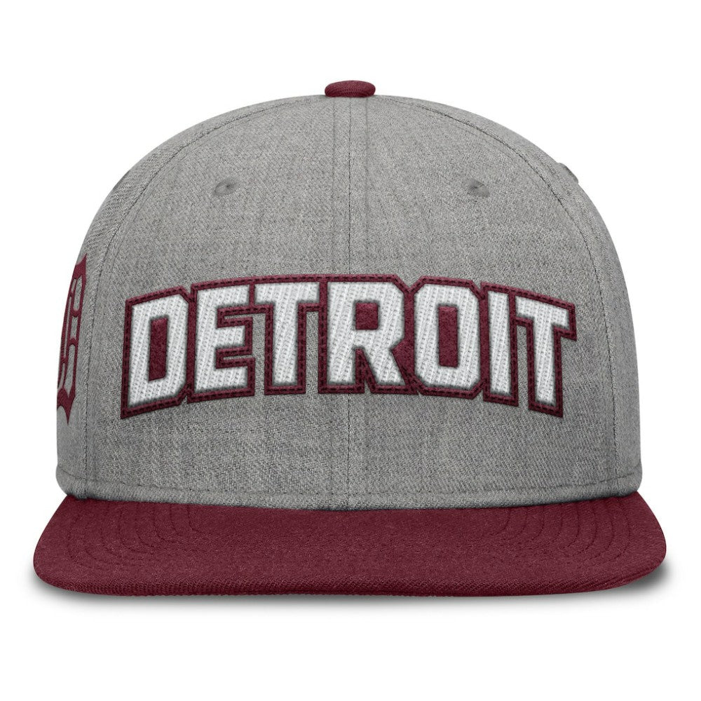 Detroit Tigers Fanatics Elements Felt Chainstitch Snapback Hat - Gray/Maroon Hats