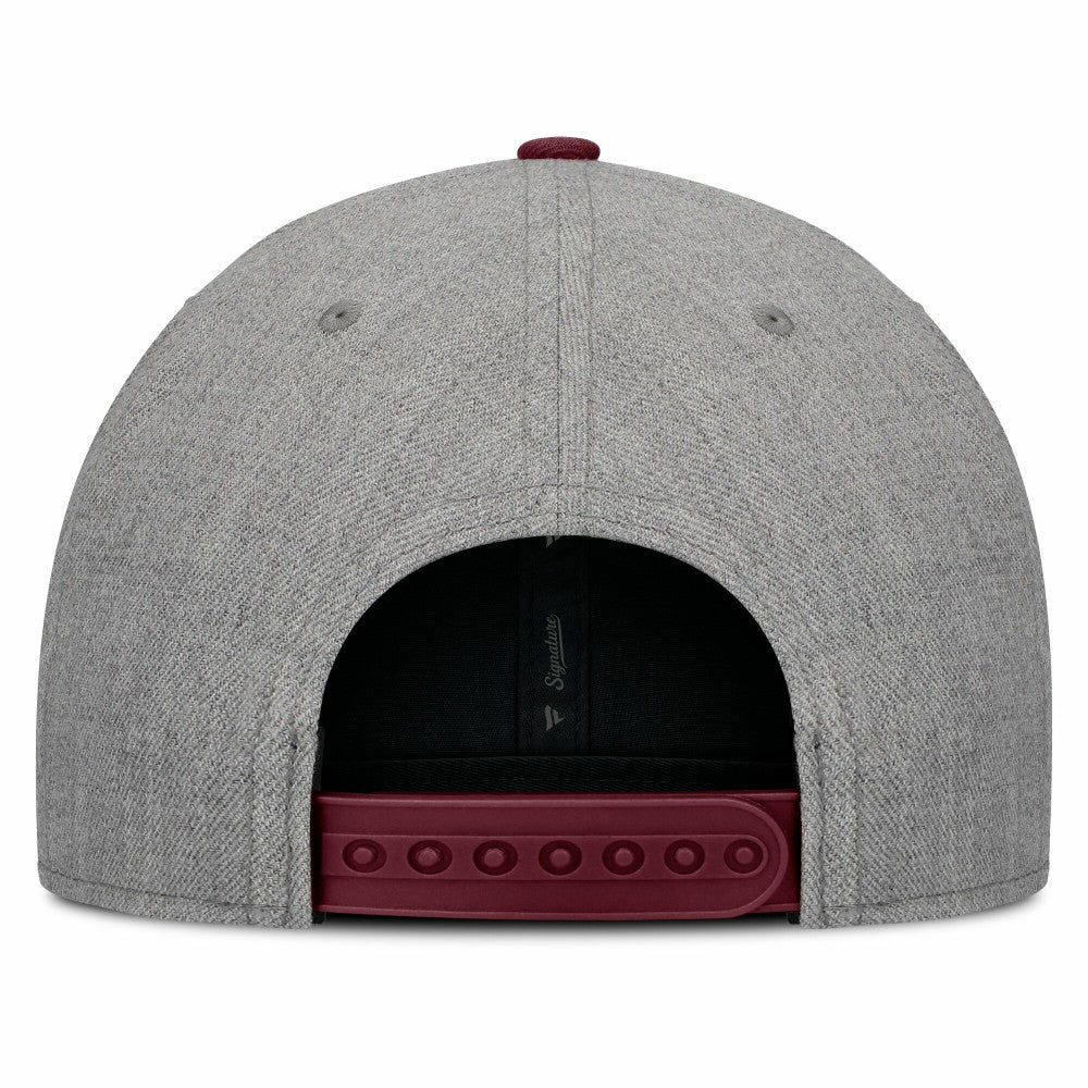 Los Angeles Angels Fanatics Elements Felt Chainstitch Snapback Hat - Gray/Maroon Hats