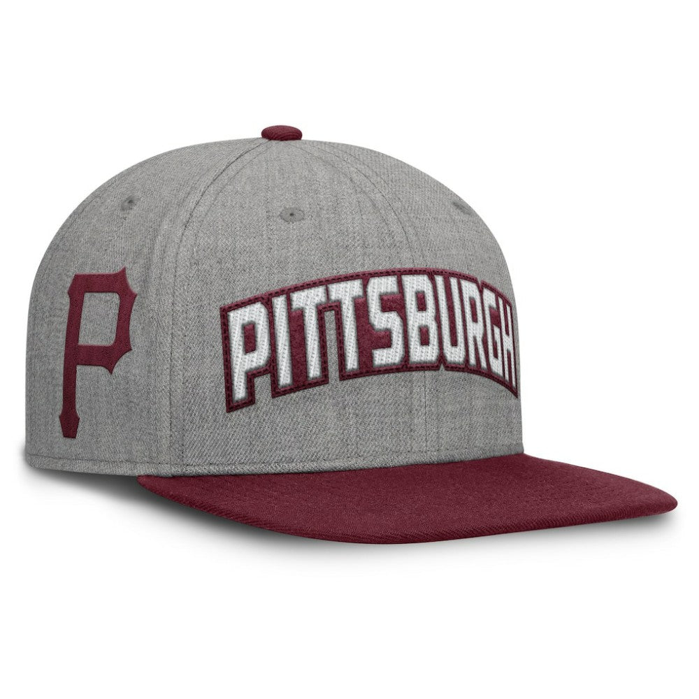 Pittsburgh Pirates Fanatics Elements Felt Chainstitch Snapback Hat - Gray/Maroon Hats