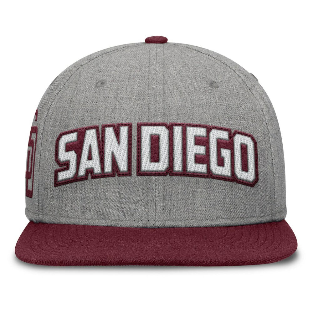 San Diego Padres Fanatics Elements Felt Chainstitch Snapback Hat - Gray/Maroon Hats