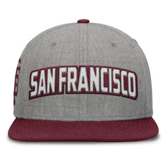 San Francisco Giants Fanatics Elements Felt Chainstitch Snapback Hat - Gray/Maroon Hats