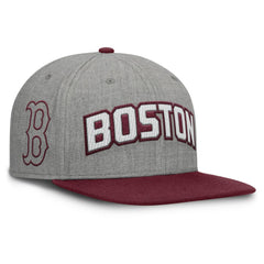Boston Red Sox Fanatics Elements Felt Chainstitch Snapback Hat - Gray/Maroon Hats
