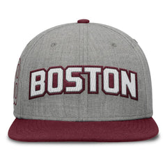 Boston Red Sox Fanatics Elements Felt Chainstitch Snapback Hat - Gray/Maroon Hats