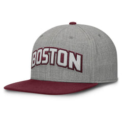 Boston Red Sox Fanatics Elements Felt Chainstitch Snapback Hat - Gray/Maroon Hats
