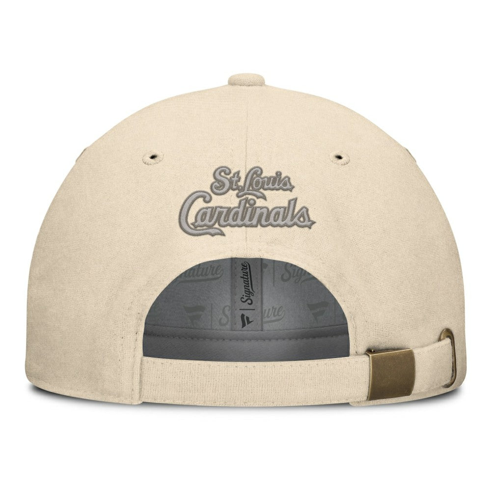 St. Louis Cardinals Fanatics Front Office Leather Patch Adjustable Hat - Cream Hats