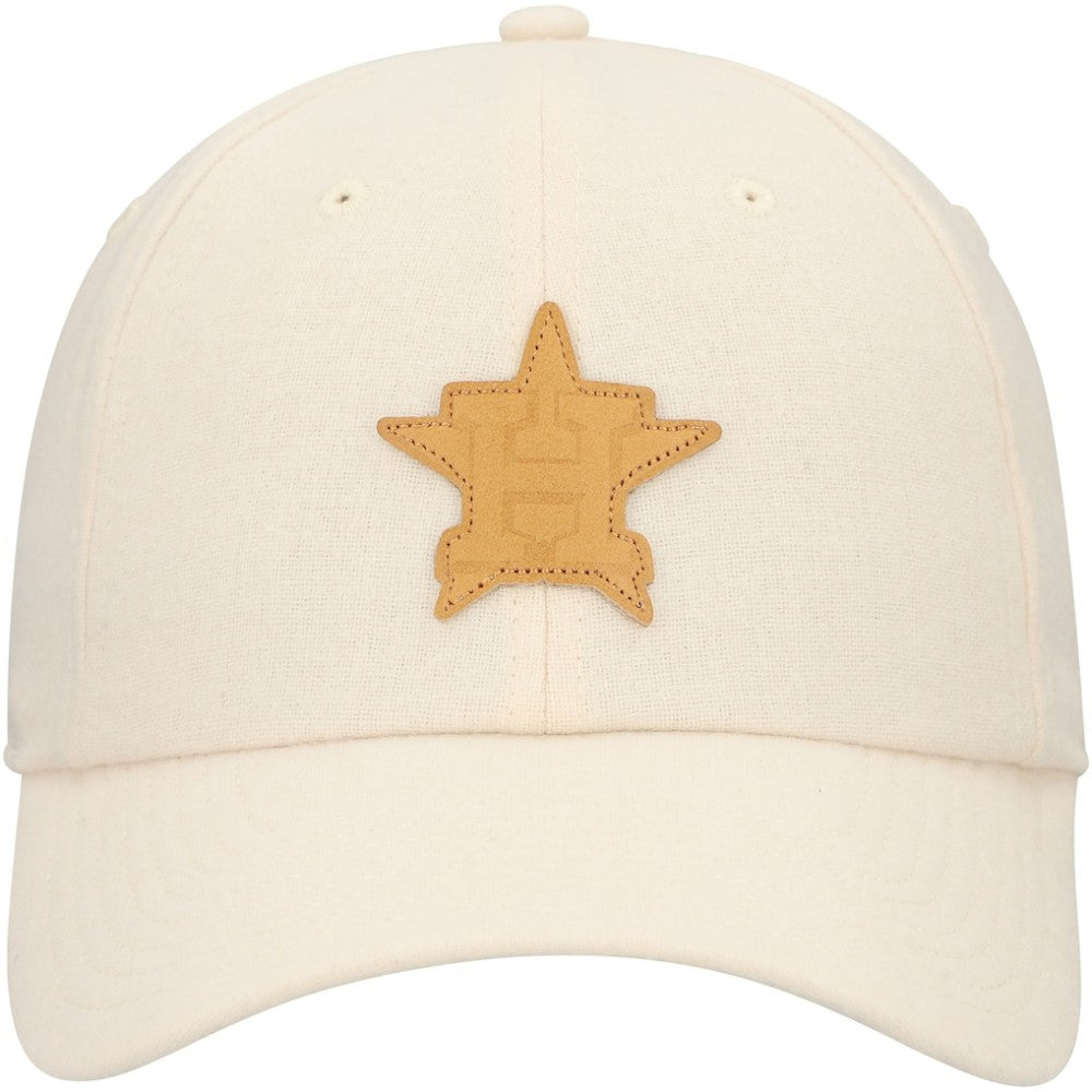 Houston Astros Fanatics Front Office Leather Patch Adjustable Hat - Cream Hats