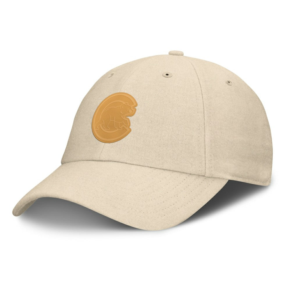 Chicago Cubs Fanatics Front Office Leather Patch Adjustable Hat - Cream Hats