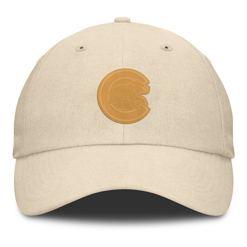 Chicago Cubs Fanatics Front Office Leather Patch Adjustable Hat - Cream Hats