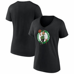 Boston Celtics Women's Primary Logo V-Neck T-Shirt Black