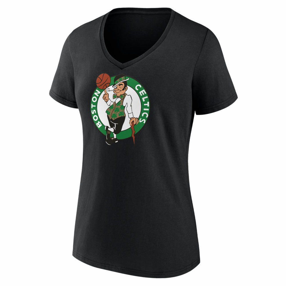 Boston Celtics Women's Primary Logo V-Neck T-Shirt Black