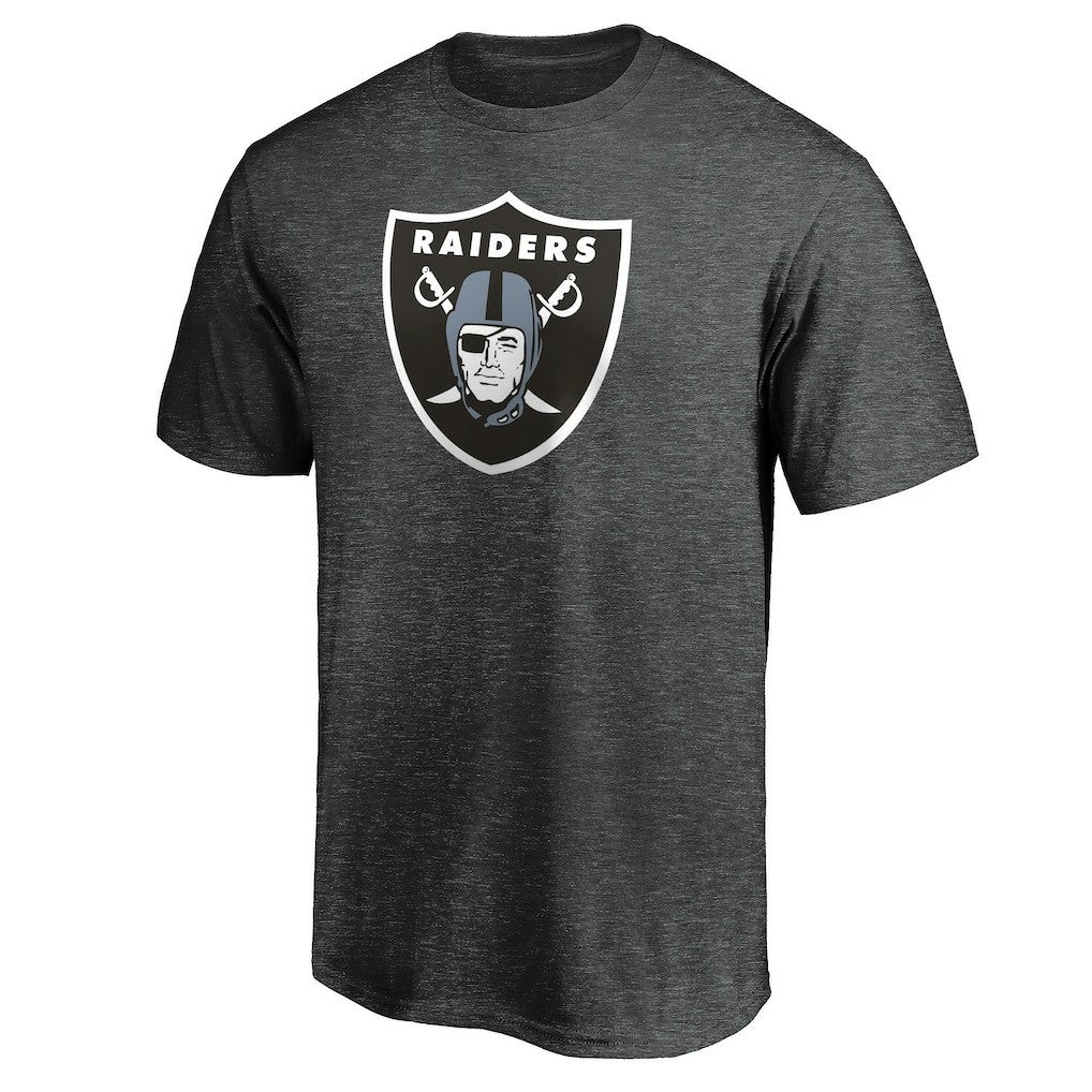 Las Vegas Raiders Primary Logo T-Shirt Heather Charcoal
