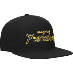 NHL Nashville Predators Mitchell & Ness Core Team Script 2.0 Snapback Hat - Black