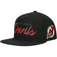 NHL New Jersey Devils Mitchell & Ness Core Team Script 2.0 Snapback Hat - Black