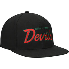 NHL New Jersey Devils Mitchell & Ness Core Team Script 2.0 Snapback Hat - Black