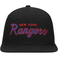 NHL New York Rangers Mitchell & Ness Core Team Script 2.0 Snapback Hat - Black