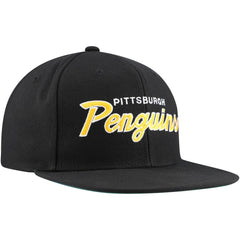 NHL Pittsburgh Penguins Mitchell & Ness Core Team Script 2.0 Snapback Hat - Black