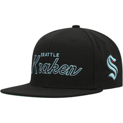 NHL Seattle Kraken Mitchell & Ness Core Team Script 2.0 Snapback Hat - Black