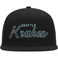 NHL Seattle Kraken Mitchell & Ness Core Team Script 2.0 Snapback Hat - Black