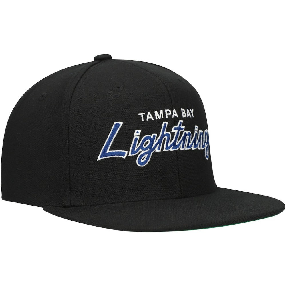 NHL Tampa Bay Lightning Mitchell & Ness Core Team Script 2.0 Snapback Hat - Black