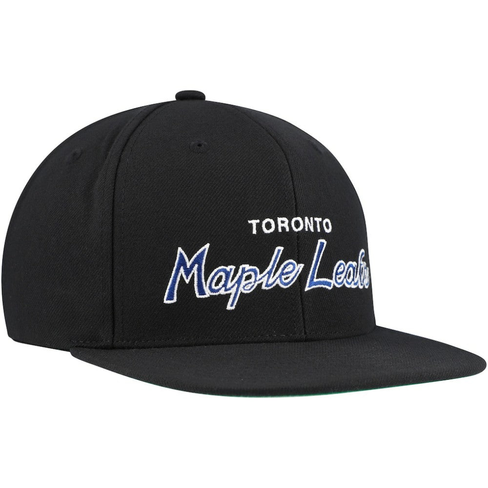 NHL Toronto Maple Leafs Mitchell & Ness Core Team Script 2.0 Snapback Hat - Black