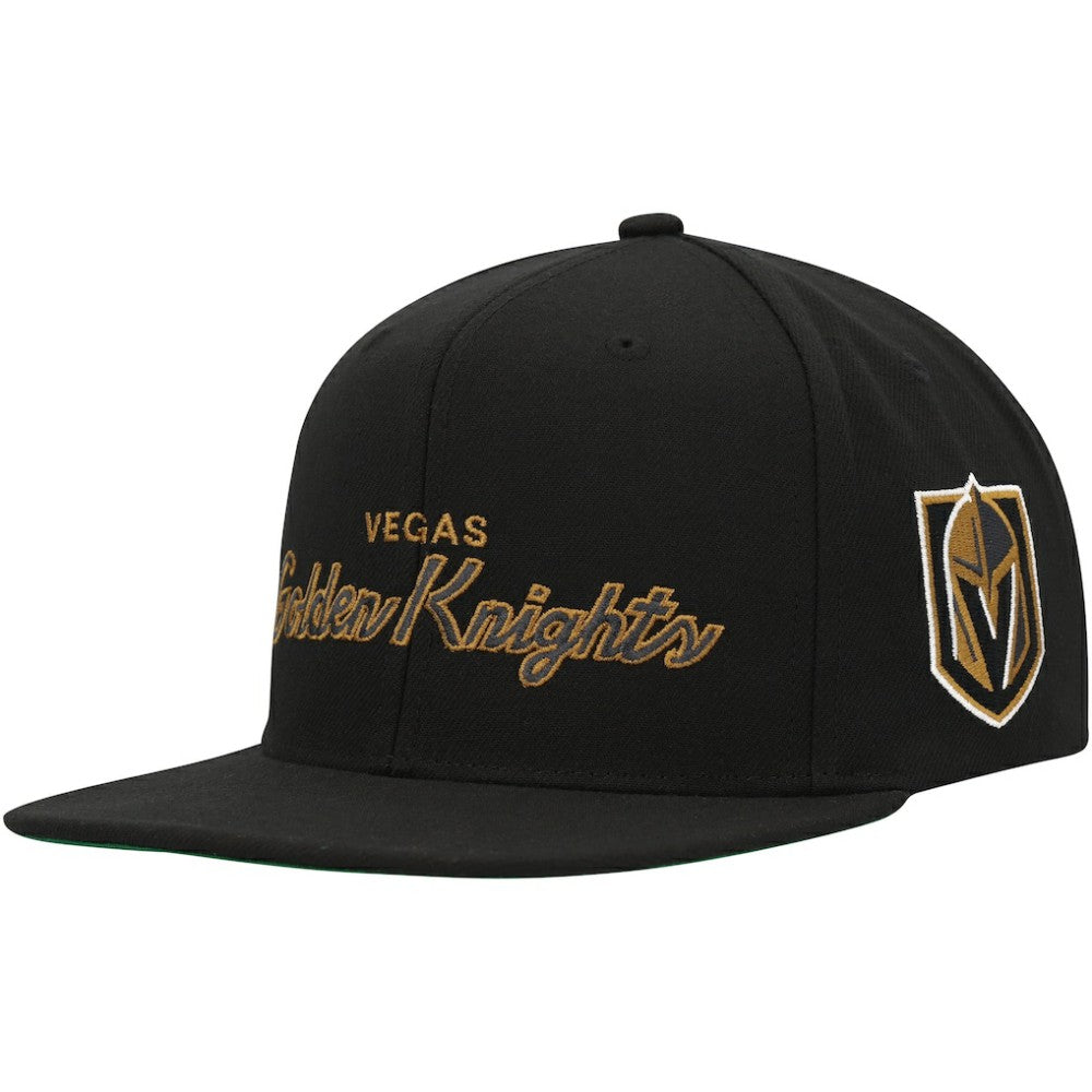 NHL Vegas Golden Knights Mitchell & Ness Core Team Script 2.0 Snapback Hat - Black