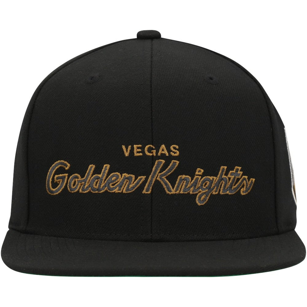 NHL Vegas Golden Knights Mitchell & Ness Core Team Script 2.0 Snapback Hat - Black