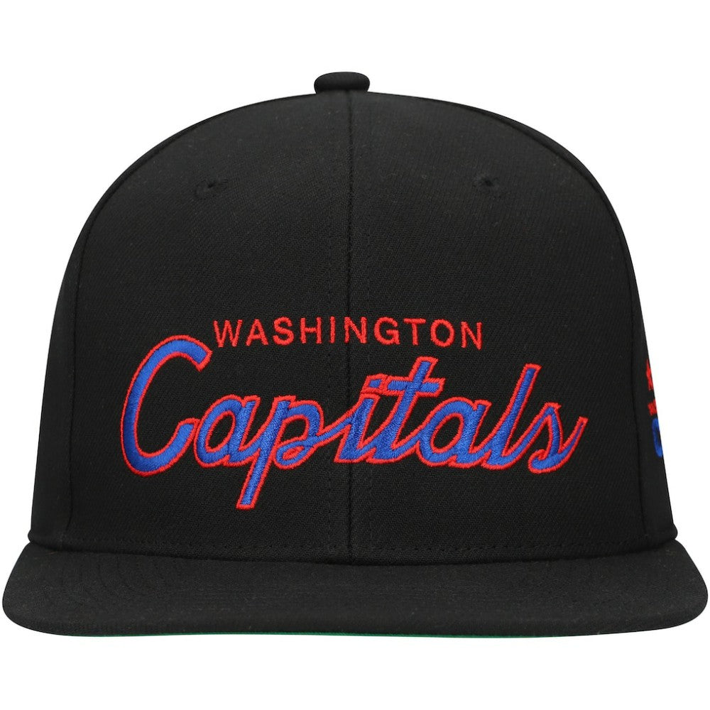 NHL Washington Capitals Mitchell & Ness Core Team Script 2.0 Snapback Hat - Black