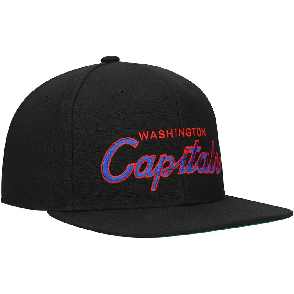 NHL Washington Capitals Mitchell & Ness Core Team Script 2.0 Snapback Hat - Black