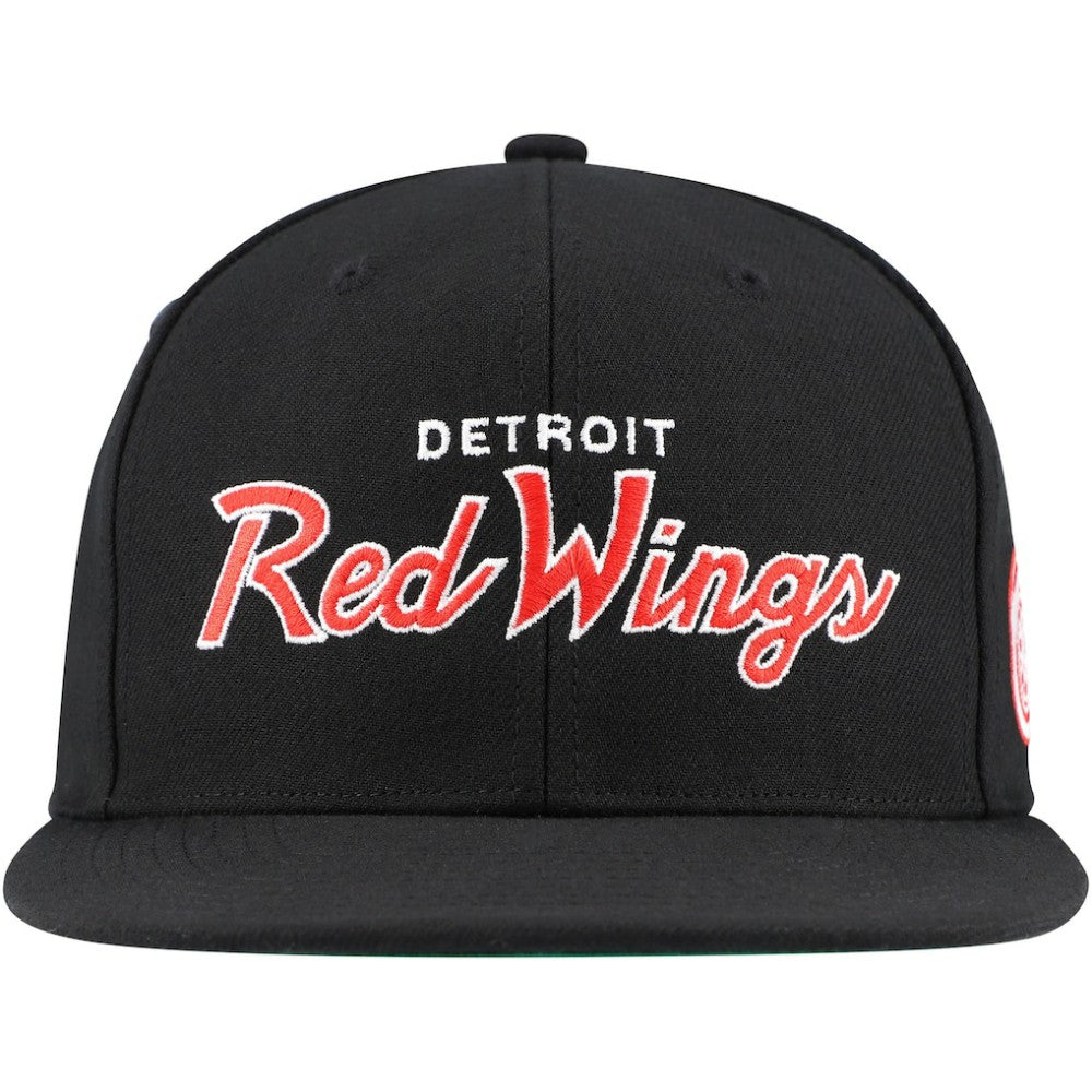 NHL Detroit Red Wings Mitchell & Ness Core Team Script 2.0 Snapback Hat - Black
