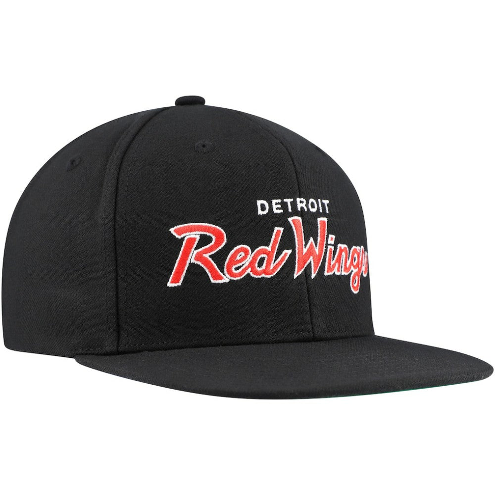 NHL Detroit Red Wings Mitchell & Ness Core Team Script 2.0 Snapback Hat - Black