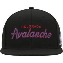 NHL Colorado Avalanche Mitchell & Ness Core Team Script 2.0 Snapback Hat - Black