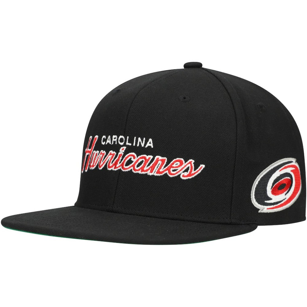 NHL Carolina Hurricanes Mitchell & Ness Core Team Script 2.0 Snapback Hat - Black