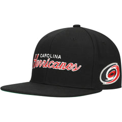NHL Carolina Hurricanes Mitchell & Ness Core Team Script 2.0 Snapback Hat - Black