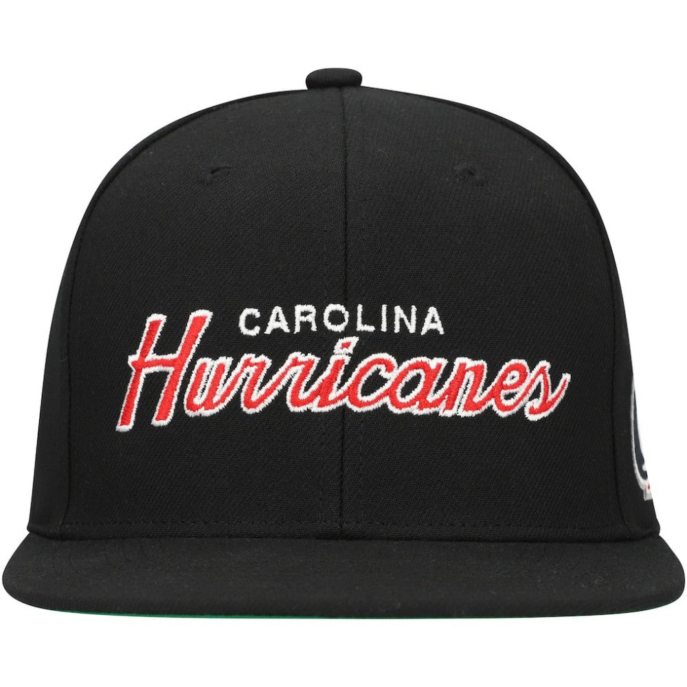 NHL Carolina Hurricanes Mitchell & Ness Core Team Script 2.0 Snapback Hat - Black