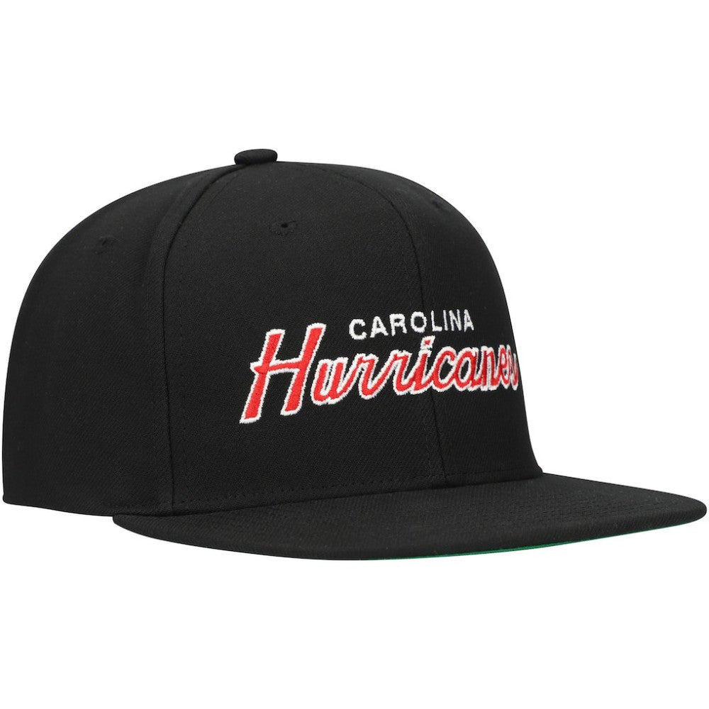 NHL Carolina Hurricanes Mitchell & Ness Core Team Script 2.0 Snapback Hat - Black