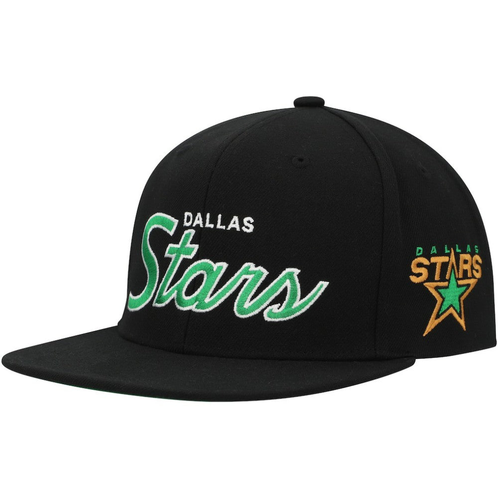 NHL Dallas Stars Mitchell & Ness Core Team Script 2.0 Snapback Hat - Black