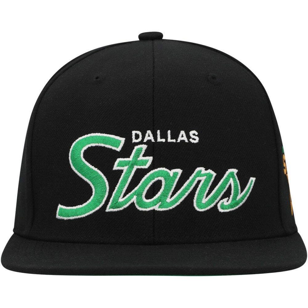 NHL Dallas Stars Mitchell & Ness Core Team Script 2.0 Snapback Hat - Black