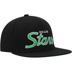 NHL Dallas Stars Mitchell & Ness Core Team Script 2.0 Snapback Hat - Black