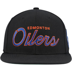 NHL Edmonton Oilers Mitchell & Ness Core Team Script 2.0 Snapback Hat - Black