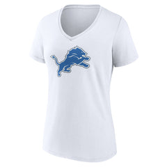 Detroit Lions Women's Primary Logo V-Neck T-Shirt White