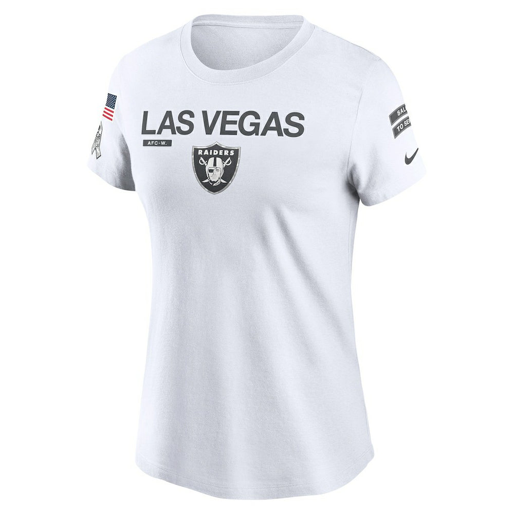Las Vegas Raiders Women's 2024 Salute To Service Legend Performance T-Shirt White