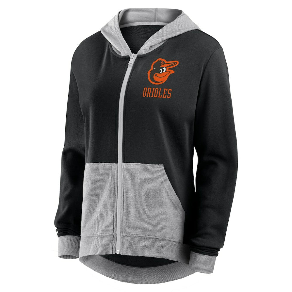 Baltimore Orioles Fanatics Women's Hit It French Terry Full-Zip Hoodie - Black Hoodies