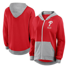 Philadelphia Phillies Fanatics Women's Hit It French Terry Full-Zip Hoodie - Red Hoodies