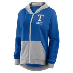 Texas Rangers Fanatics Women's Hit It French Terry Full-Zip Hoodie - Royal Hoodies