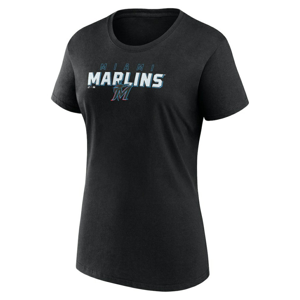 Miami Marlins Fanatics Women's Lean T-Shirt - Black T-shirts