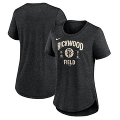 San Francisco Giants Nike Women's 2024 Rickwood Classic Tribute Tri-Blend T-Shirt - Heather Black T-shirts