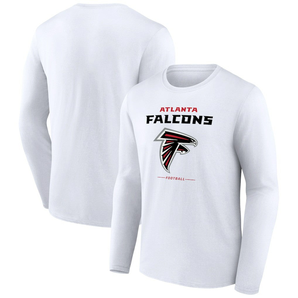 Atlanta Falcons Team Lockup Long Sleeve T-Shirt White