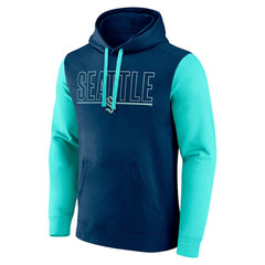 NHL Seattle Kraken Logo Athletic Deliver Fleece Pullover Hoodie - Navy